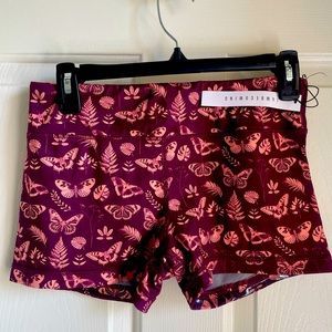 Maroon Pink Butterfly Biker Shorts- 3 inch- I am Becoming brand